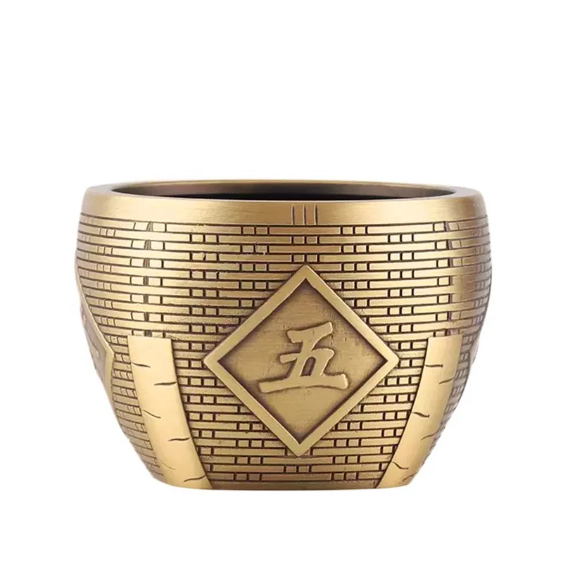 

Brass Grain Fengdeng Lucky Pot Vintage Cornucopia Home Living Room Office Desk Surface Panel Chinese Style Decorative Ornaments