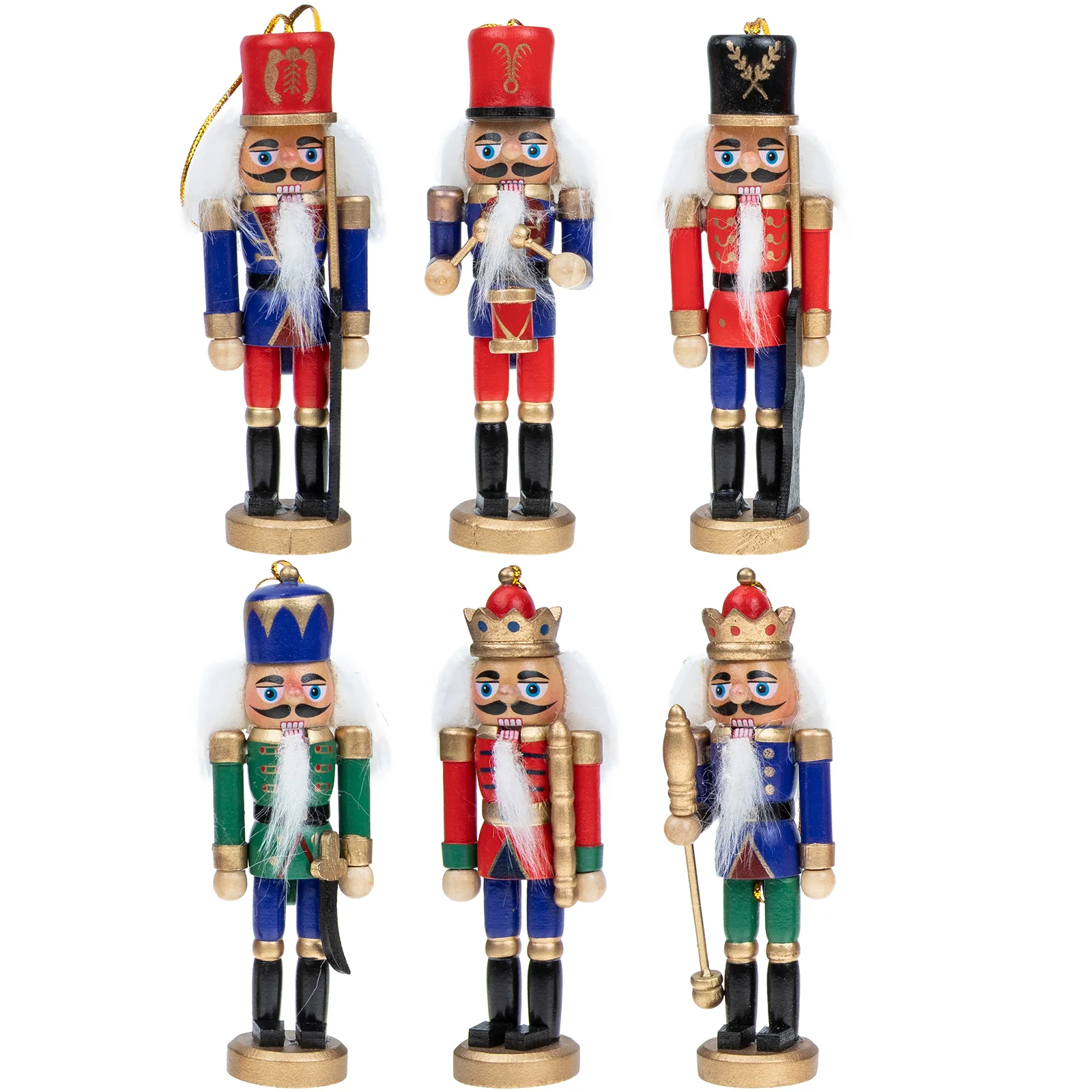 

Nutcracker Christmas Hanging Wooden Wood Decorations Nutcrackers Tree Xmas Figures Soldier Decor Ornament Puppet Ornaments Craft
