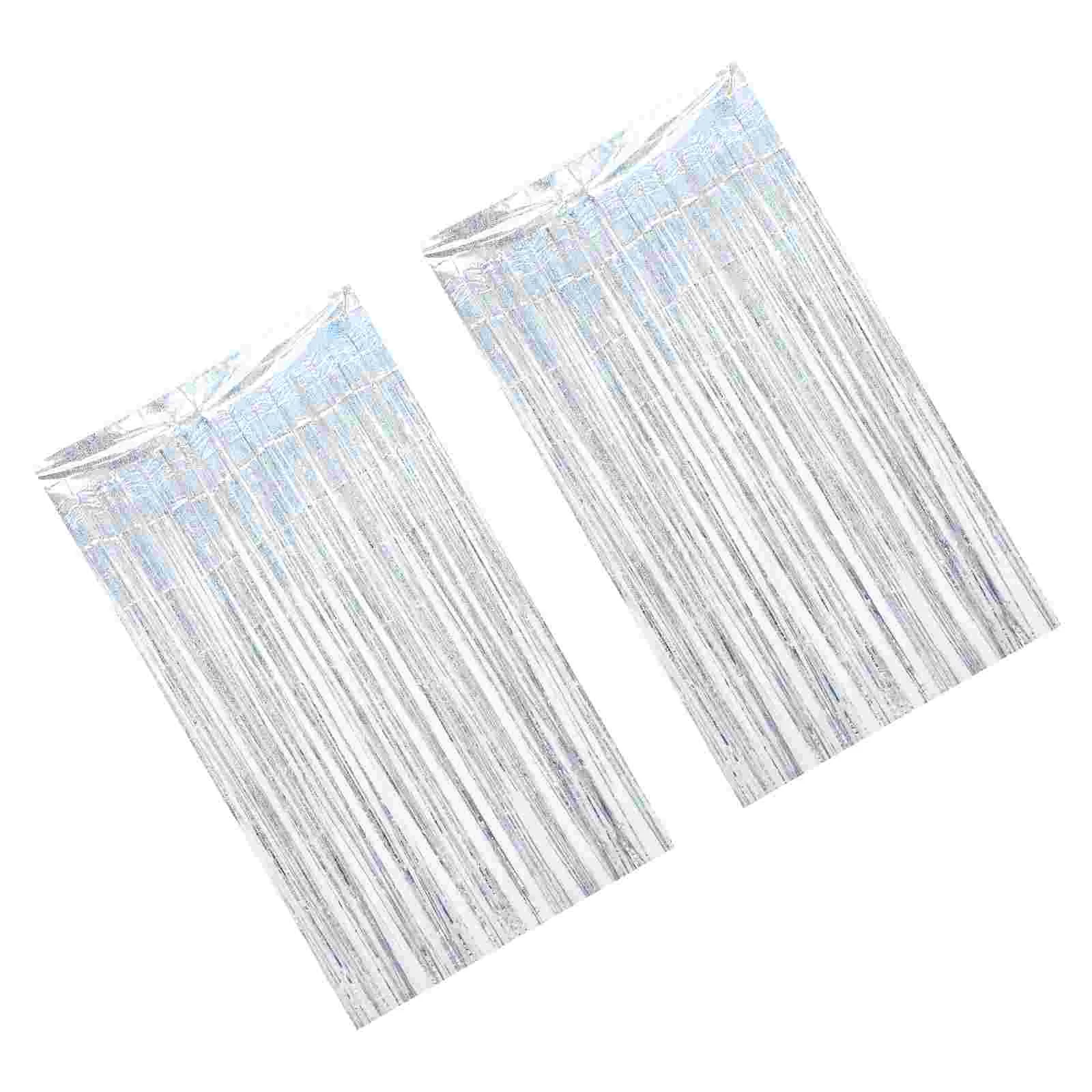 

Fringe Backdrop Curtain Curtains Tinsel Silver Metallic Party Streamer Glitter Door Wedding Decorations Doorway Background Decor