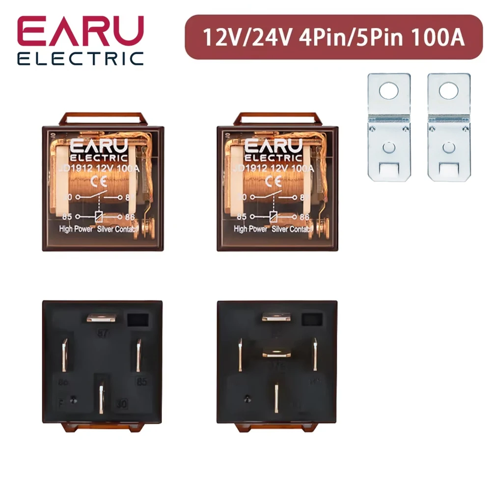 

1 шт. водонепроницаемое автомобильное реле постоянного тока 12 В 24 В 100 А 4Pin 5Pin SPDT устройство управления автомобилем автомобильные реле DC 24 В высокая емкость переключения