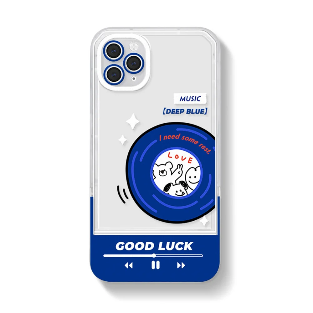 

Creative Apple 14 Pro mobile phone case iphone13 Promax 12 invisible bracket CD cover cute cartoon protectve casei