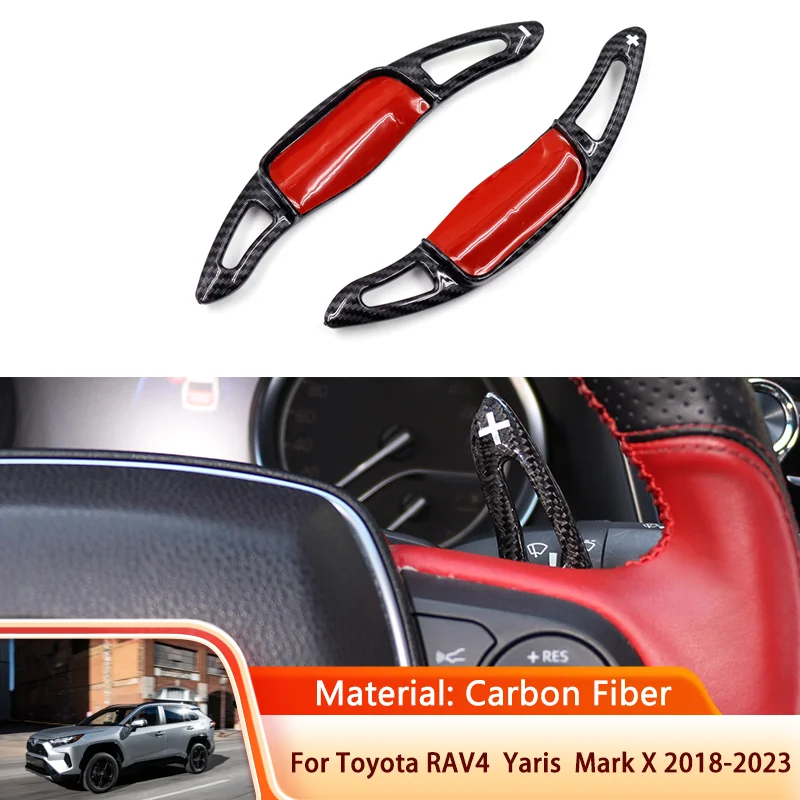 

Carbon Fiber Car Steering Wheel for Toyota RAV4 XA50 Altis Fortuner Vios Yaris Mark X Zelas Gear Shift Shifter Extension Cover