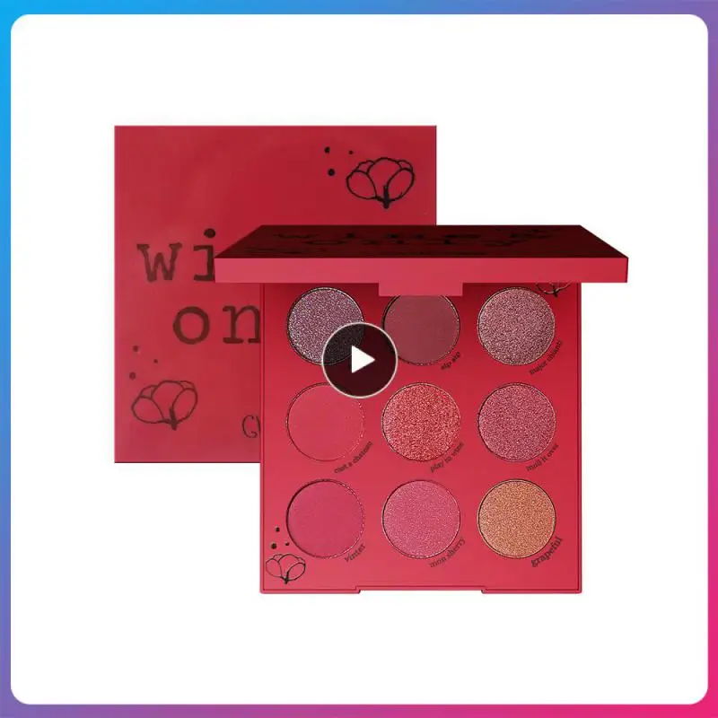 

Red Wine 9Colors Eye Shadow Palette Glitter Shimmer Sexy Eyes Makeup Metallic Luminous Shadows Waterproof Lasting Cosmetic TSLM1