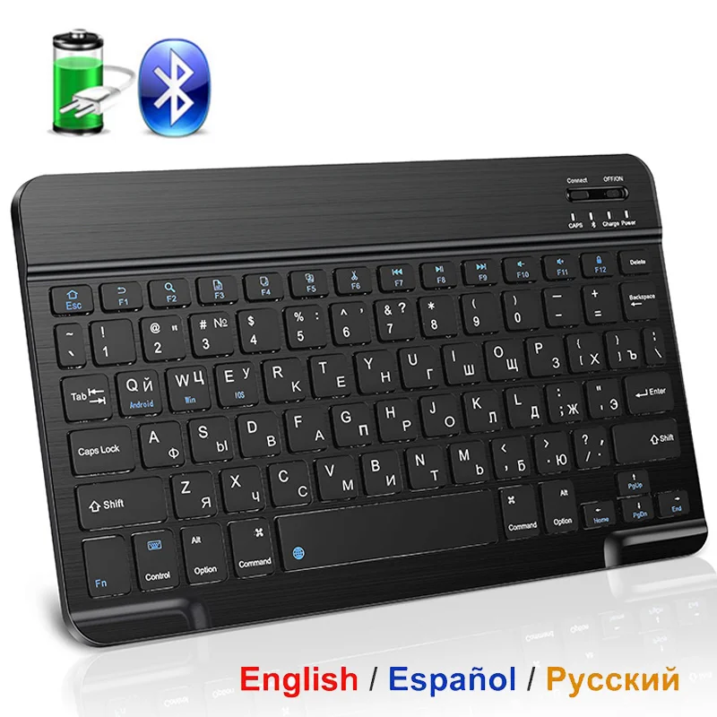 

Klawiatura bezprzewodowa Bluetooth Mini Klawiatura do tabletu Ipad akumulator i Klawiatura rosyjska Klawiatura hiszpańska Best