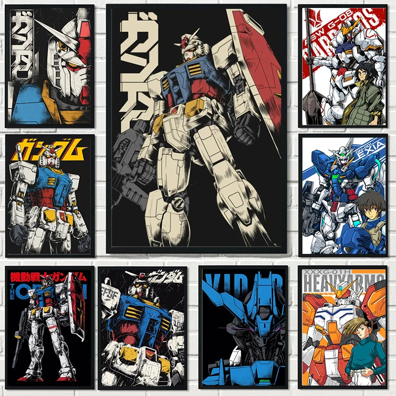 

Gundam Poster Printing Cartoon Canvas Painting Modular Mecha Picture Wall Art Decor Japanese Anime Characters Bedroom Home Decor