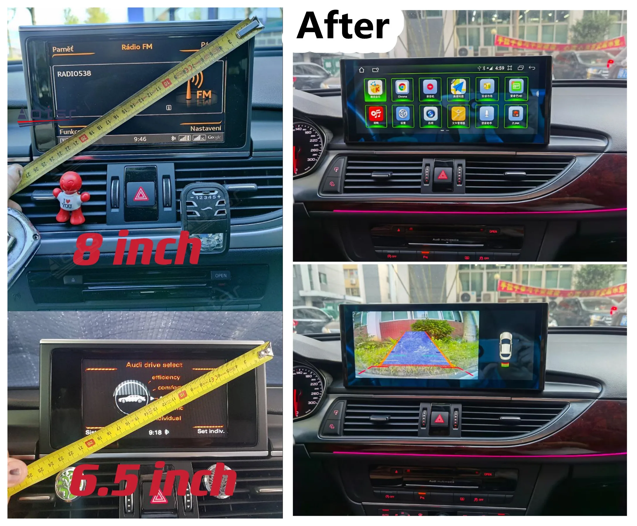 

Автомобильный радиоприемник Qualcomm на Android 11 HD Blu-Ray с большим экраном для Audi A6L A4 Q5 2016-2019 Navi мультимедийный плеер Carplay стерео приемник