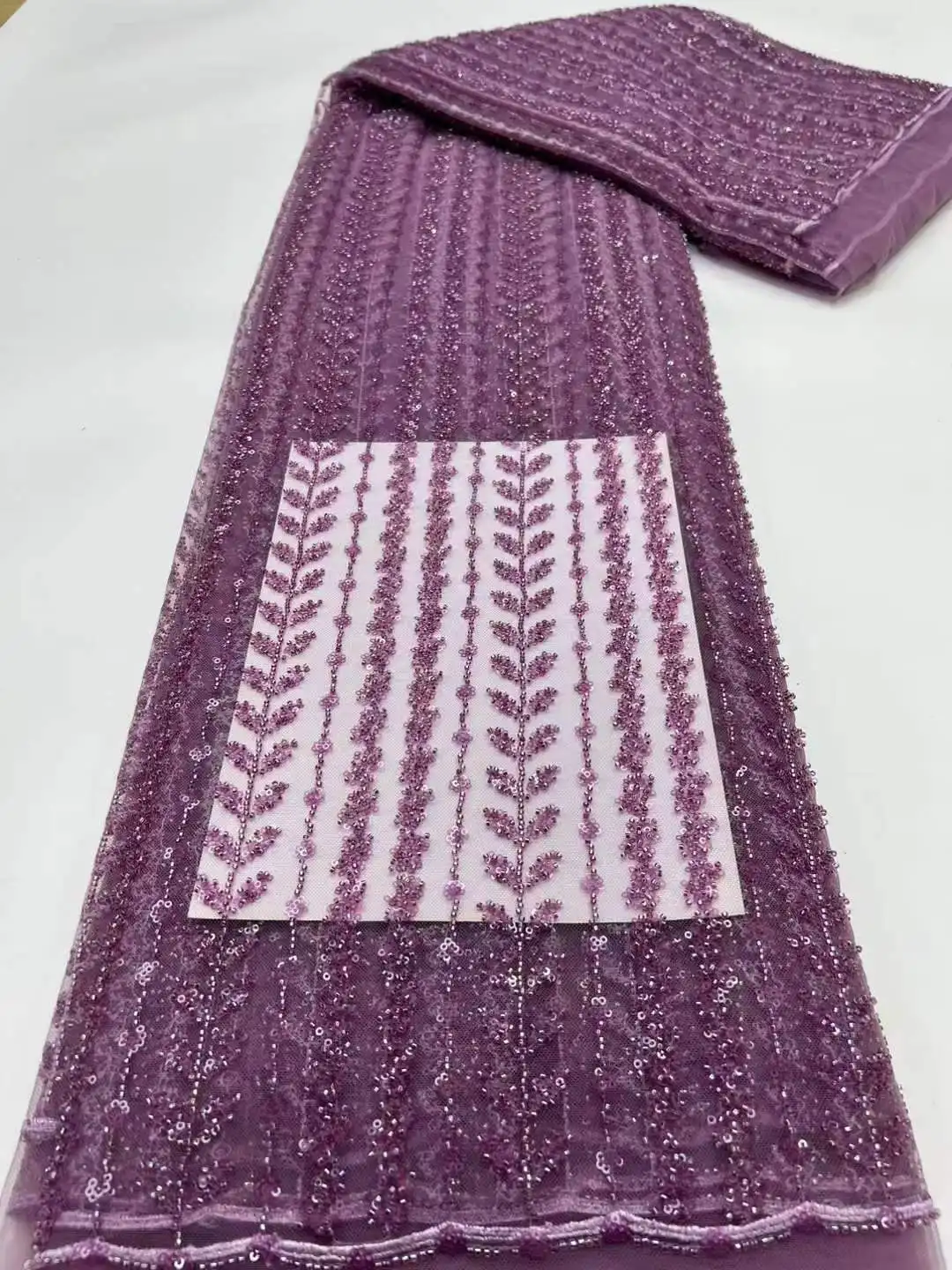 5 ярдов изысканная африканская кружевная ткань с бисером 2023 Высококачественная