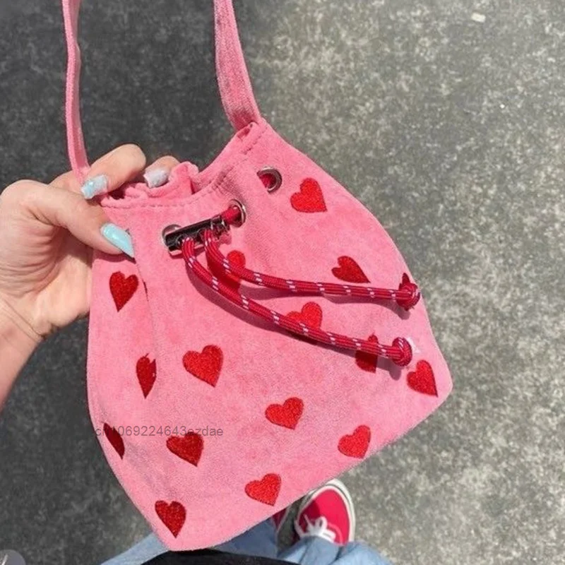 Fashion Embroidery Canvas Handbag For Y2k Girl New Trend Summer Shoulder Mini Bag Women Korean Style Street Harajuku Bags