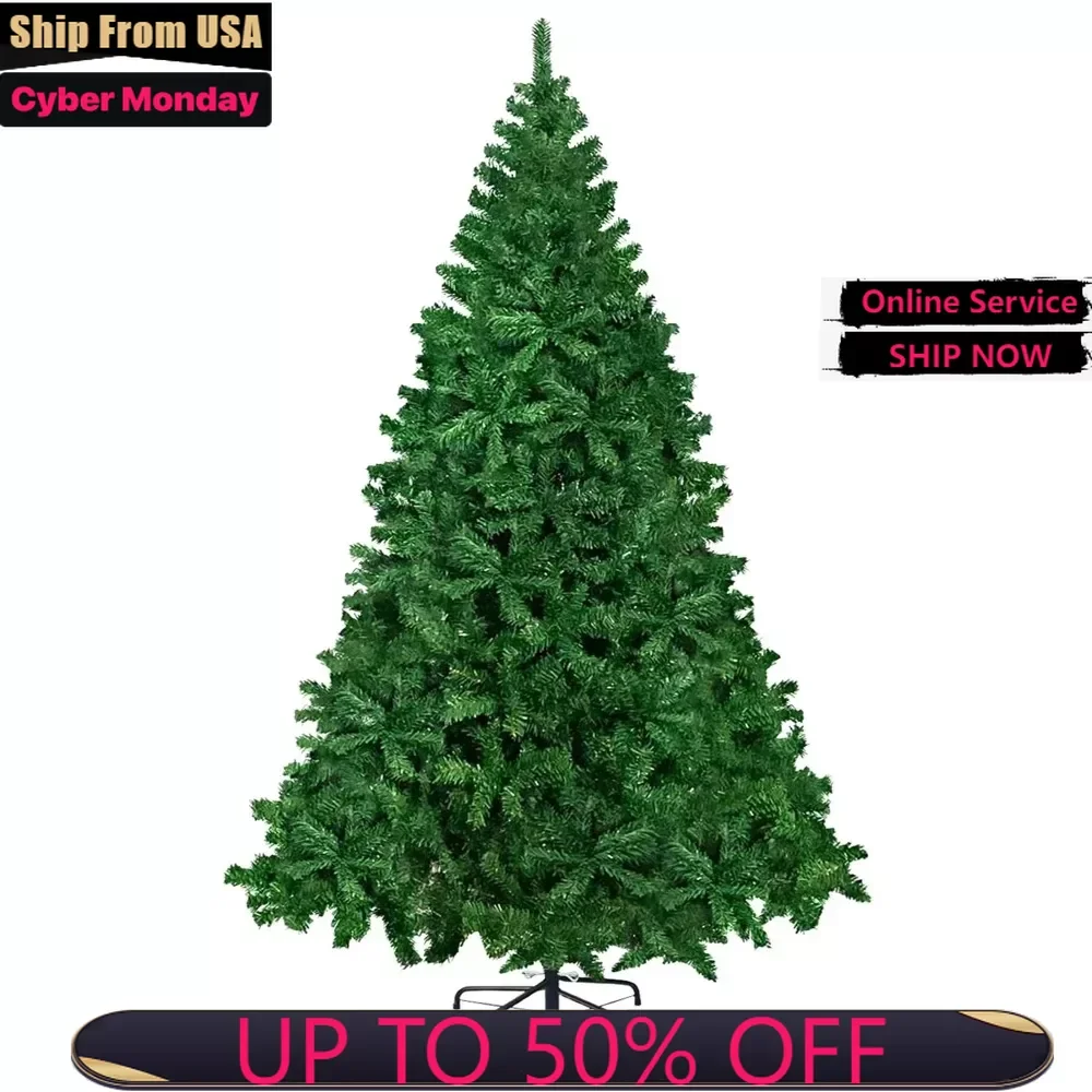 

6ft Unlit Artificial Christmas Tree with Metal Stand, Green