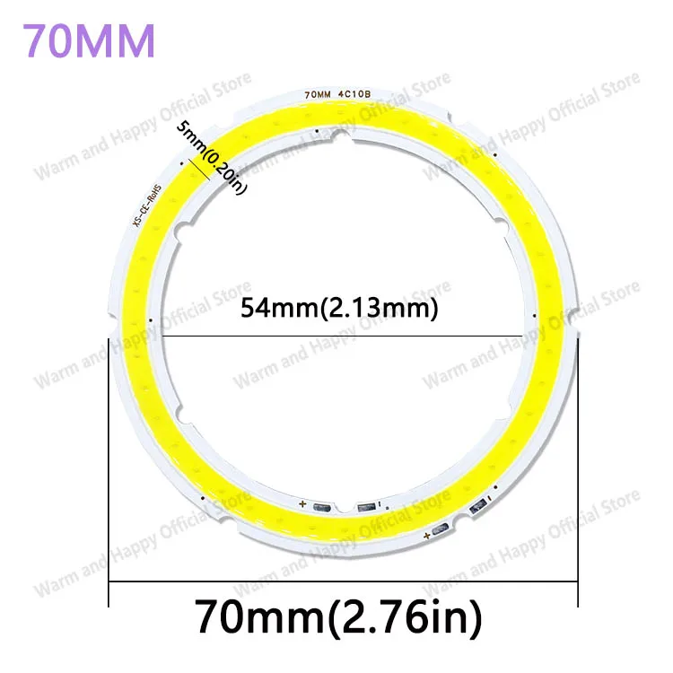 

Светодиодный кольцевой чип COB теплый/холодный белый 3-11Вт warm and happy