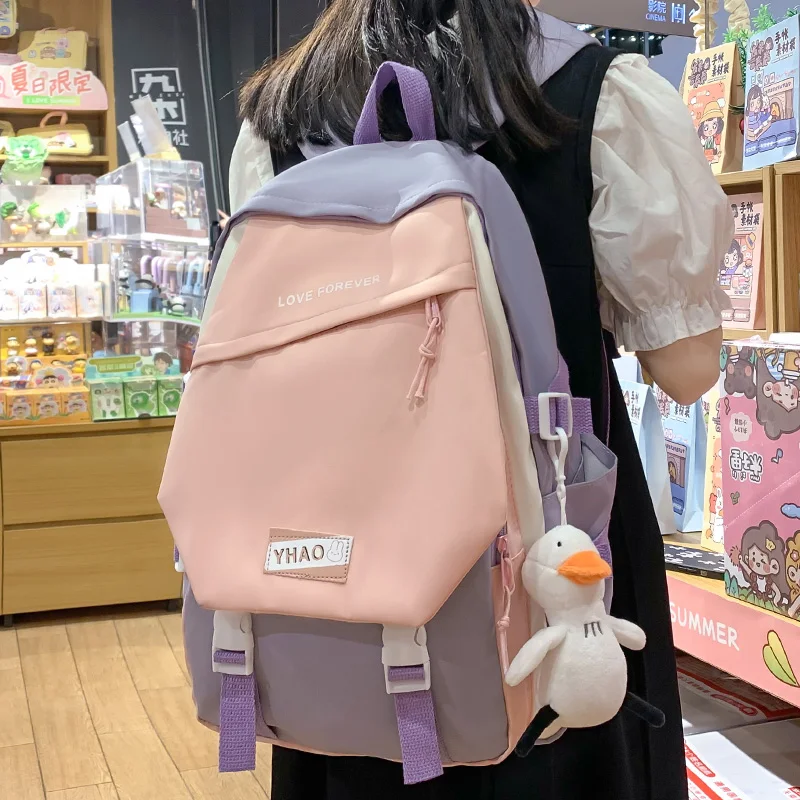 

Cute Lady Book Badge Nylon Laptop College Bag Fashion Women High Capacity Female Kawaii Student Backpack Girl Travel School Bags