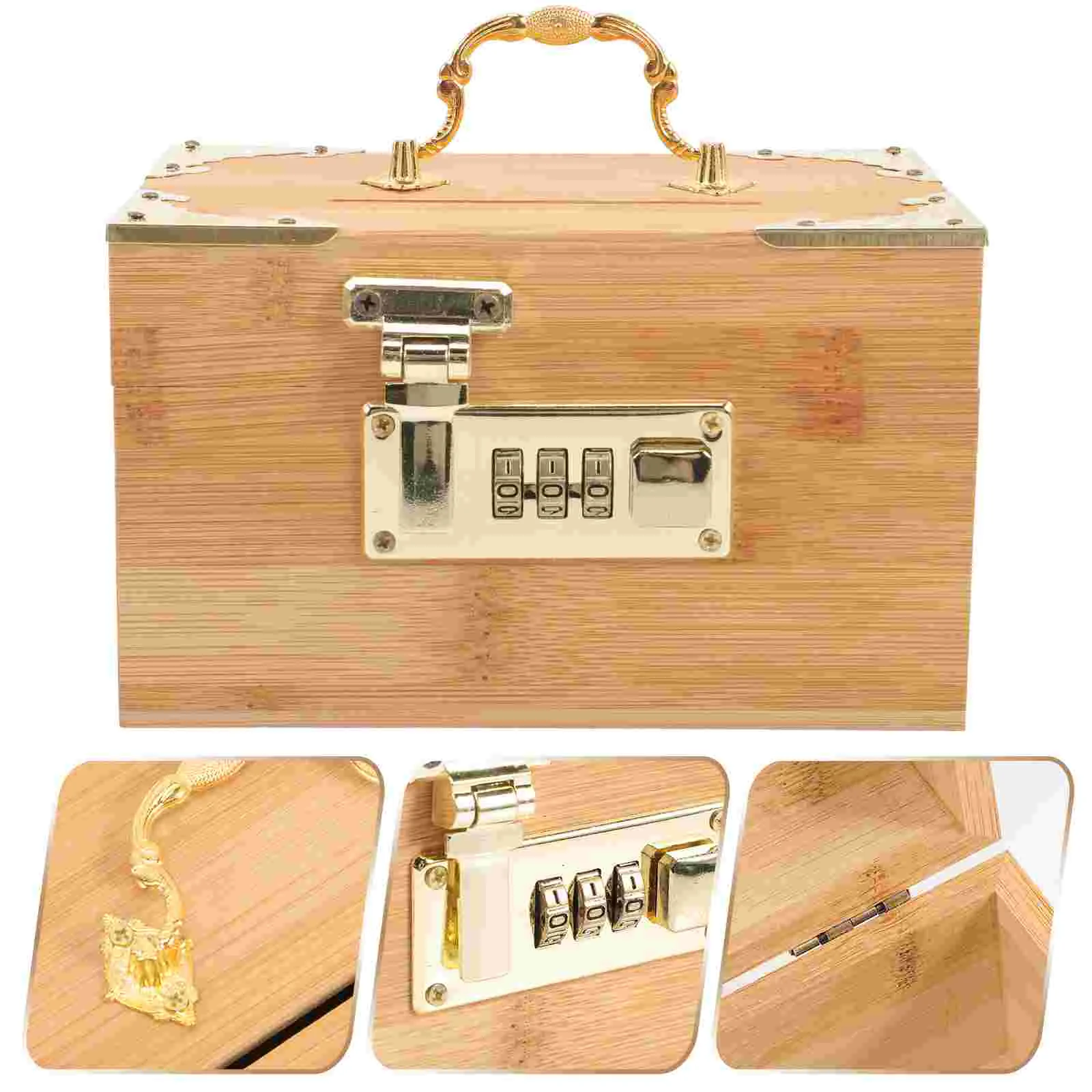 

Box Treasure Wood Jewelry Pirate Wooden Keepsake Bank Vintage Money Case Saving Storage Coin Organizer Trunk Kids Pot Rustic
