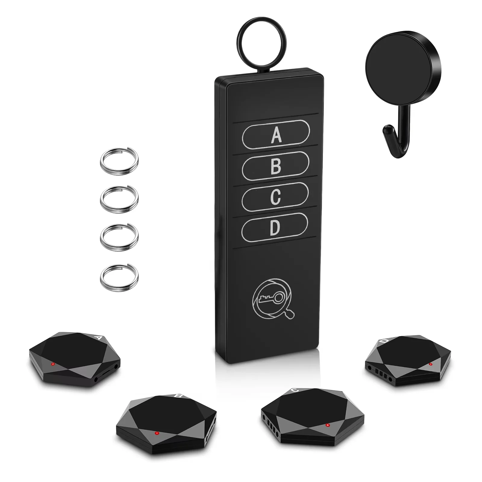 

Lokalizator ключей Elecpow, анти-потерянный трекер, беспроводной пульт дистанционного управления, трекер предметов с громким звуком сигнала 85 дБ, 4 приемника