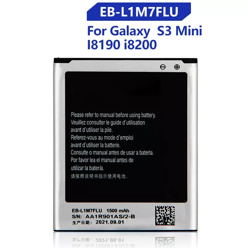 

2023New Replacement Battery For Samsung Galaxy S3 Mini S3Mini I8190N I8190 GT-I8190 GT-i8200 With NFC EB-L1M7FLU 1500mAh
