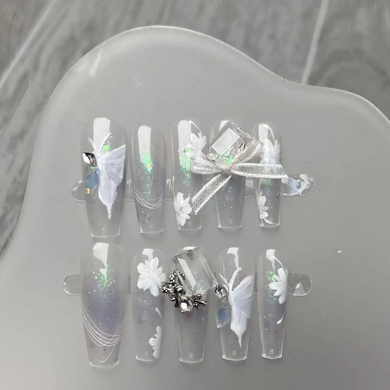 Хрустальный плотный дождь росы чистый ручной работы ногтей Дизайн