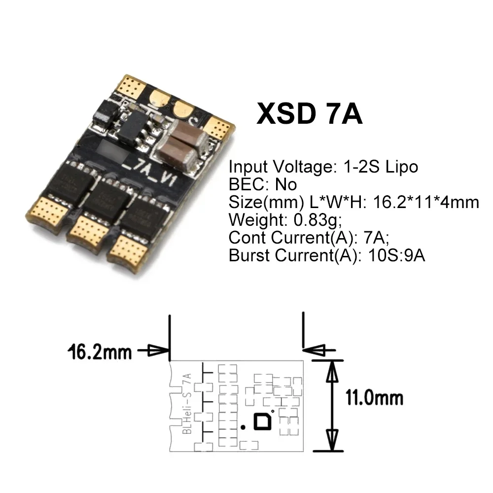 Xsd7a 1-2s blheli _s 7a esc Поддержка микрорегулирования скорости dshot600 dshot300 multishot Oneshot42 Oneshot125