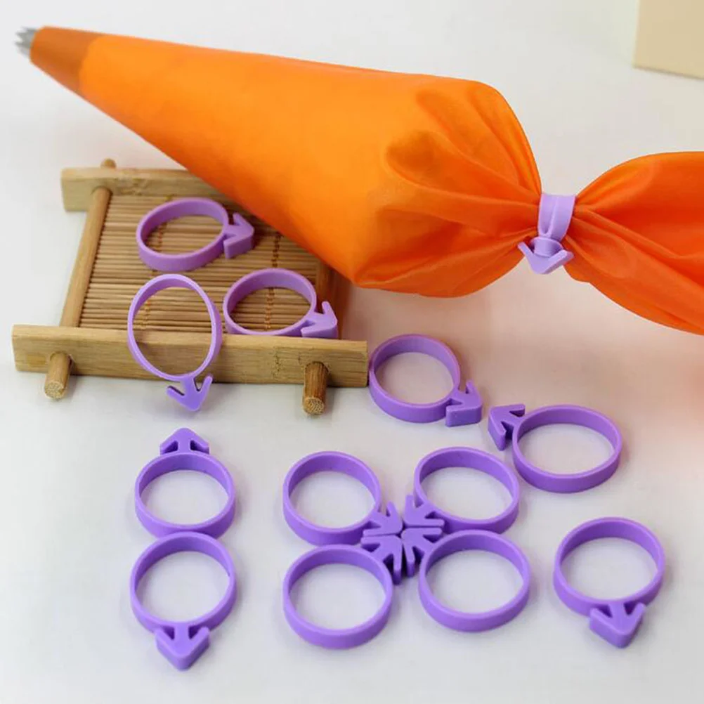 

12PCS Fondant Piping Cake Decorating Icing Bag Sealing Fixed Ring Tied Rubber Band