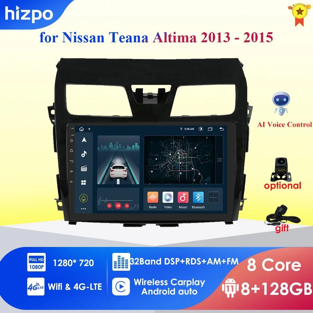 

Автомагнитола 2DIN, Android 10, для Nissan Teana, Altima, GPS-навигация, Wi-Fi, Bluetooth, 4G, стерео