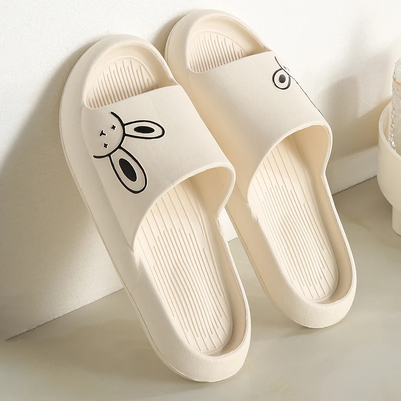 Woman slippers comfortable cushion slippers animal bunny shoes platform flat indoor mules ladies summer sandals