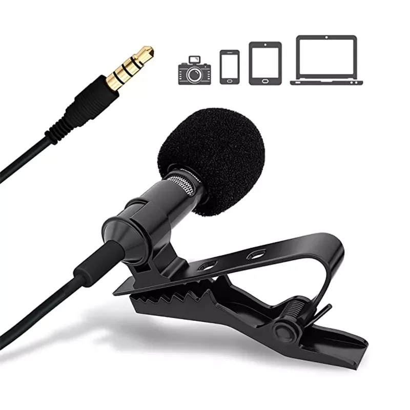 

Mini Portable Lavalier Microphone 3.5mm Hands-free Cord Line Omnidirectional Microphone For for Computer Laptop Mobile Phone