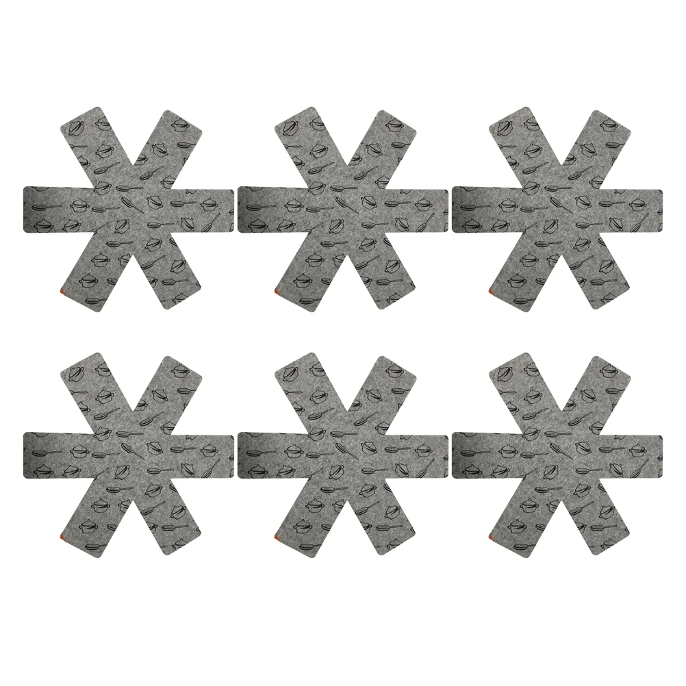 

6pcs Pot and Pan Protectors Divider Pads Non-stick Pan Separator Heat-resistant Mat Tableware Pad for Cookware Kitchen