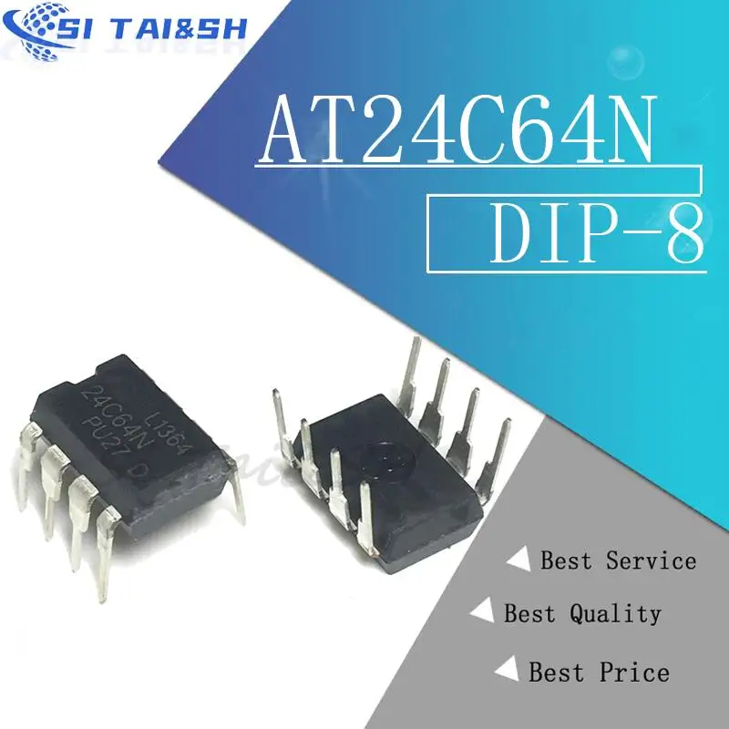 10PCS AT24C64N AT24C64 AT24C64A AT24C64AN DIP8 24C64 eeprom New original fast delivery | Integrated Circuits