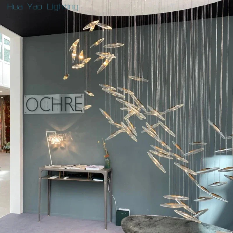 Современная хрустальная люстра для гостиной лампа вилла отель выставочный зал