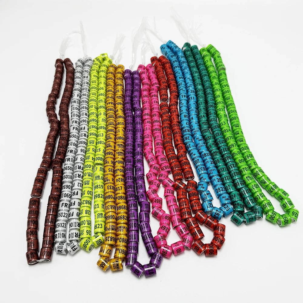 2025 кольцо для голубей 8 мм с номерами алюминиевое пластиковое птиц разноцветные