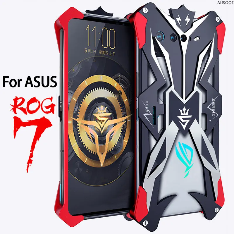 

Чехлы для ASUS Rog 7, роскошная металлическая броня, Противоударная искусственная алюминиевая бампер, полная защита, задняя крышка для ASUS Rog7, задняя крышка