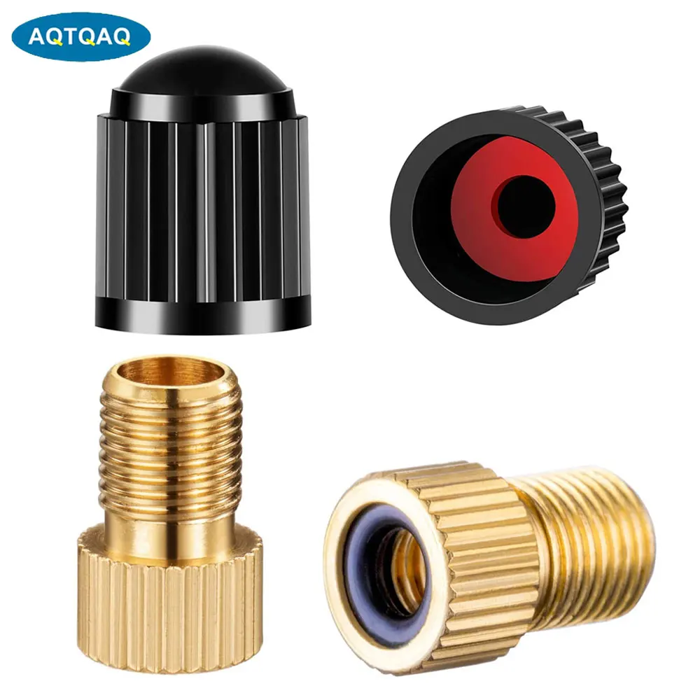 AQTQAQ 1Set Presta Valve Adapter, Convert Presta To Schrader Adaptor for Bike,Inflate Tire Using Standard Pump or Air Compressor