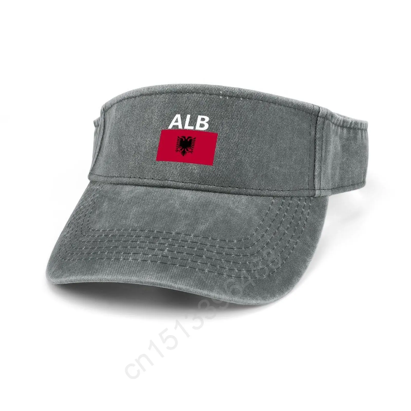

Albania from Brush Strokes Athletic Sun Visor Hat Leaky Top Cowboy Denim Cap Cute Funny for Men Womem