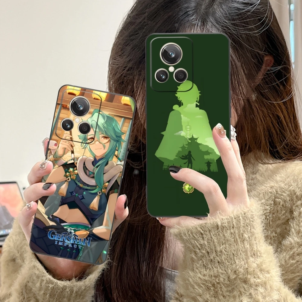 Мягкий черный чехол для телефона Genshin Impact Baizhu Mobile Cell Realme GT 2 9i 8i 7i Pro X50 X2 C35 C21 C20 C11 C3