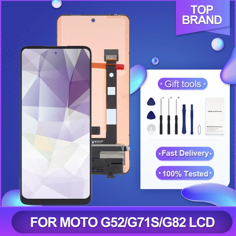 

ЖК-дисплей G82 для Moto G52, сенсорный экран с дигитайзером в сборе для Motorola G71S, дисплей с инструментами, 1 шт.