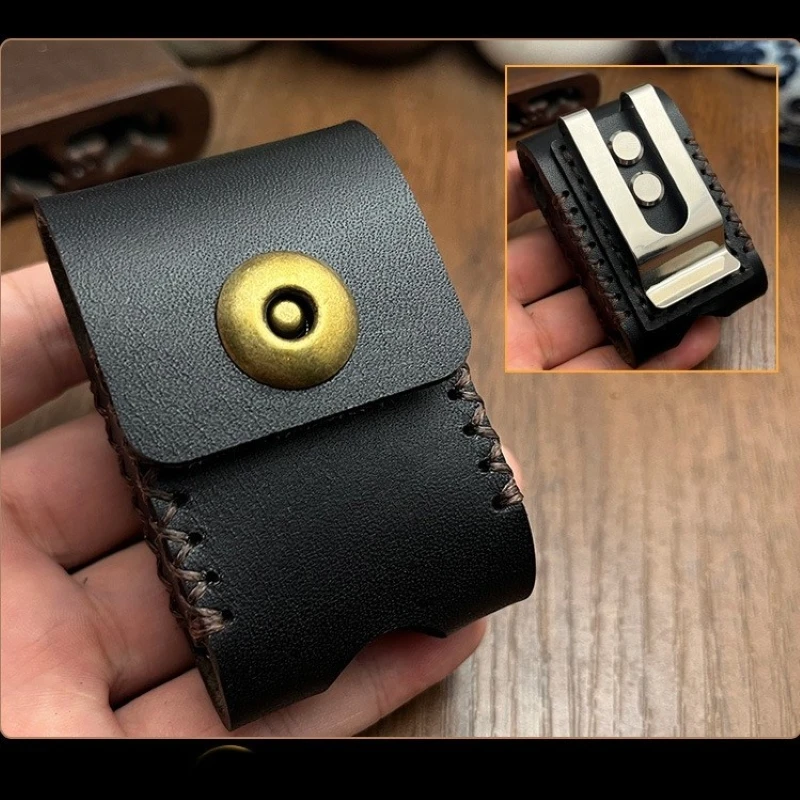 Фото Кожаный чехол для зажигалки ZIPPO Zorro, кобура с стальным зажимом для ремня, чехол для зажигалки 902 902S, аксессуар для сигарет, винтажный стиль, 16 цветов №1