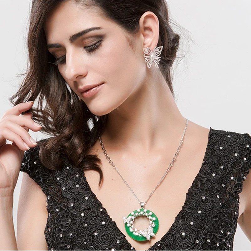 

Роскошная медная инкрустированная цирконием Хрустальная подвеска Женская необычная Расширенная цепочка для свитера ожерелье HQ2015