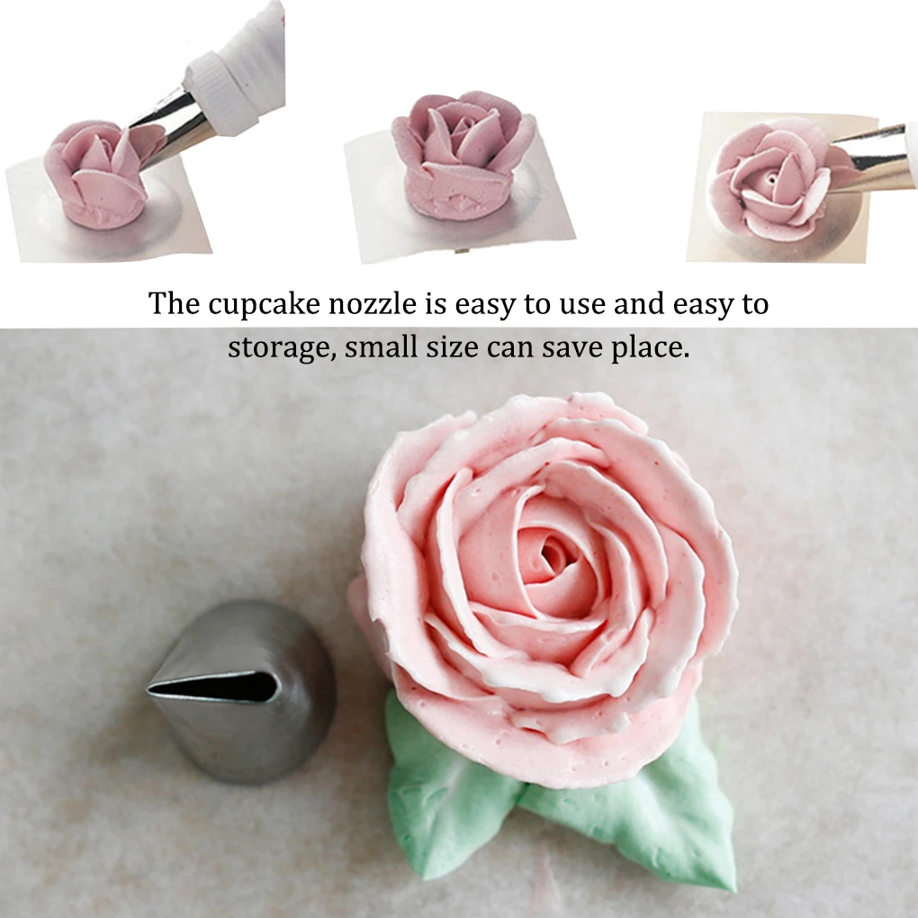 

5 Pieces Stainless Steel Piping Tip Portable Washable Household Biscuit Cookies Cupcake Pastry Decoration Rose Nozzle