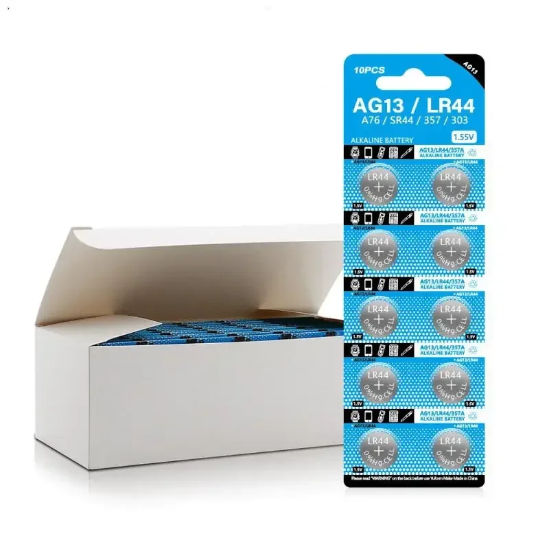 50/10 шт. AG13 LR44 A76 357 357A LR1154 SR1154 SR44 1 55 В щелочная батарея для часов калькулятора
