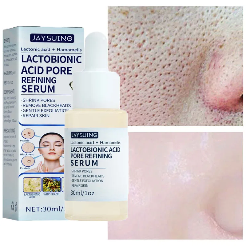 

Lactobionic Acid Pore Shrink Serum Remove Blackheads Acne Oil Control Moisturizing Essence Nourish Repair Pores Facial Skin Care
