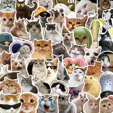 10/50/100PCS Cat Funny MEME  Stickers Pack For Kids DIY Skateboard Motorcycle Suitcase Stationery Decals Decor Phone Laptop Toys