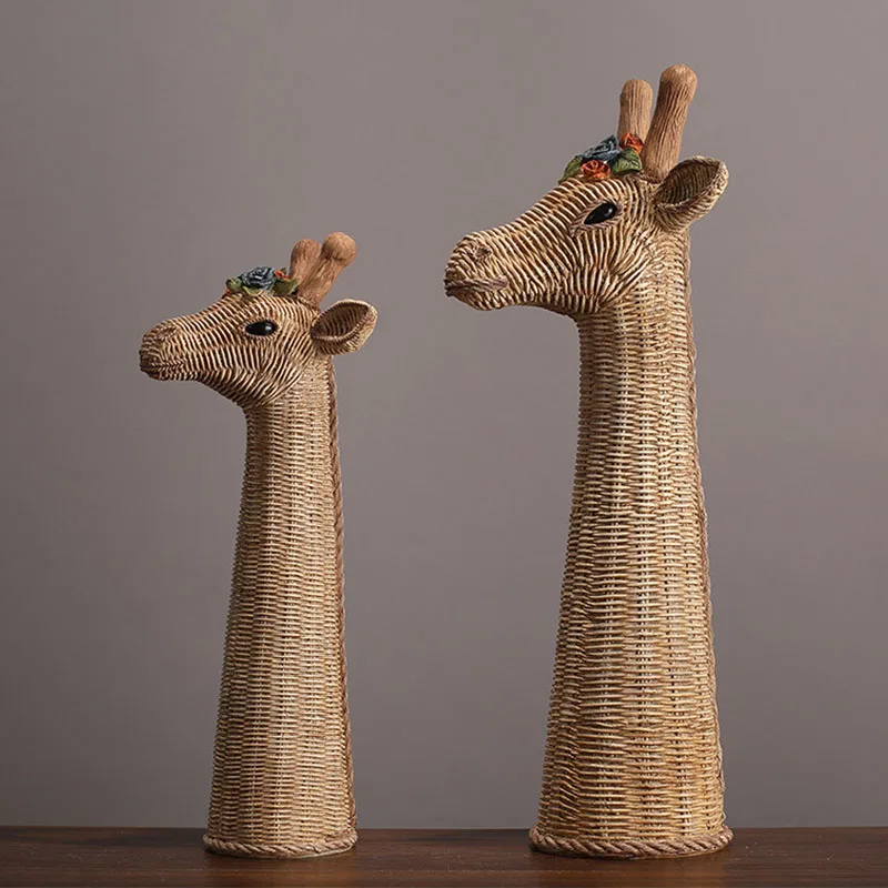 

Creative Resin Elk Figurines Pure Handmade Artware Home Decoration Accessories Living Roon Display Feng Shui Ornament Decoration