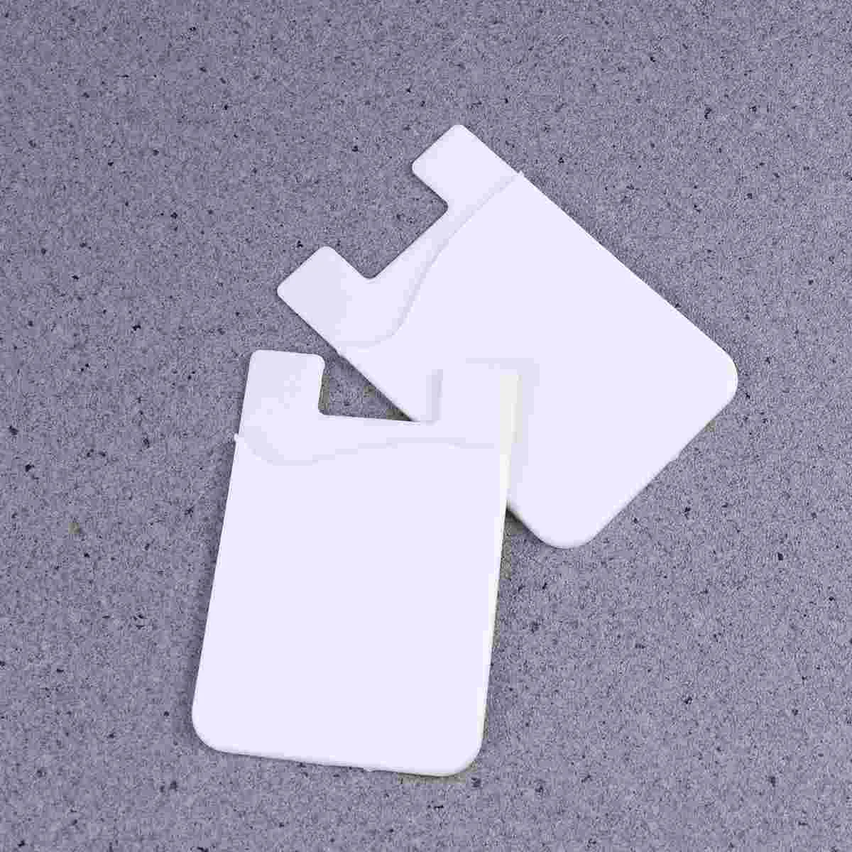 

3 Pcs White Purse Cell Car Holder Case Stick Sticker Back Mobile