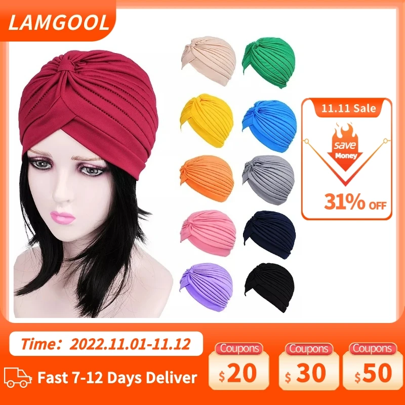 

Women Adjustable Swimming Cap Swim Pool Bathing Hat Protect Long Hair Ears Turban Pleated Fabric Headwear Yoga Caps Multi Colors