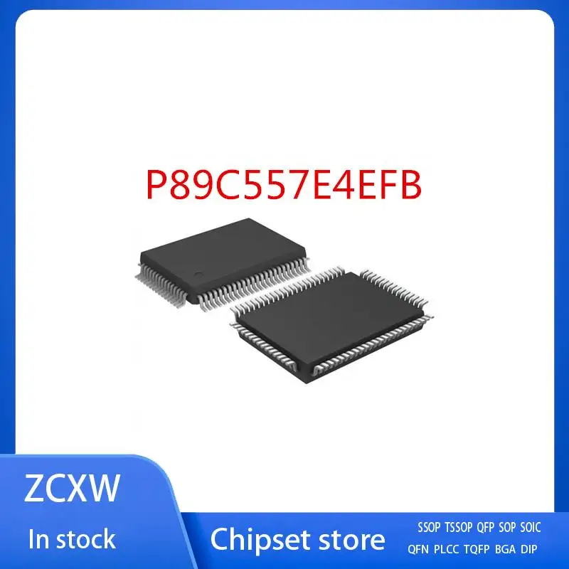 

New 2Pcs/Lot P89C557E4EFB P89C557 P89C557E4 QFP80