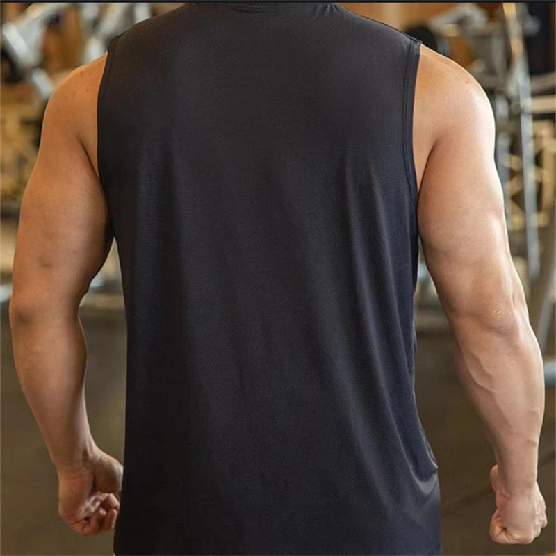 Men's Fitness Sports Vest Running Gym Tank Tops Workout Sportswear Jogging Undershirt Male Sleeveless Shirts Summer Tanktop Man