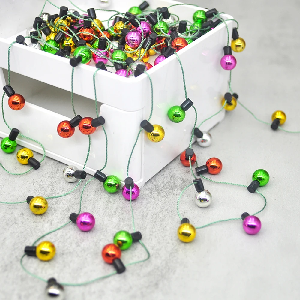 

1/3/5M Christmas Garland DIY Small Bulbs String Ornaments No Electricity Colorful Xmas Tree Wedding Dollhouse Home Decorations