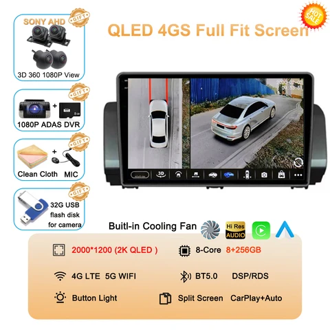 Автомобильный мультимедийный плеер для Renault Sandero 2021, 10 дюймов, Android 13, 4G, Wi-Fi, GPS-навигация, камера 360
