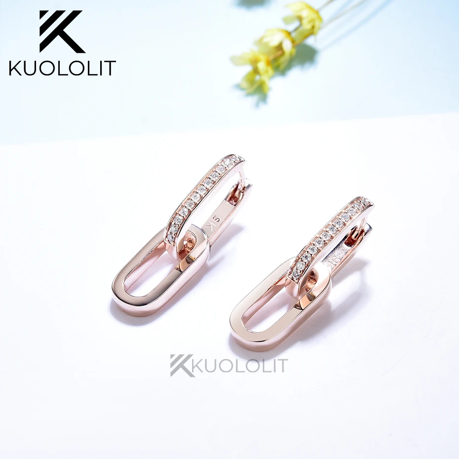 

Женские сережки-клипсы kuolit Moissanite, золотистые сережки-Клипсы из серебра 925 пробы 585, 14 к, 10 к, роскошные свадебные вечерние для помолвки