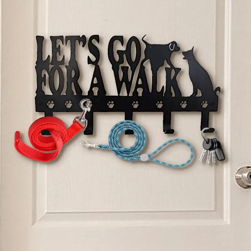 Держатель для ключей и кошелька настенное крепление металлический черный крючок