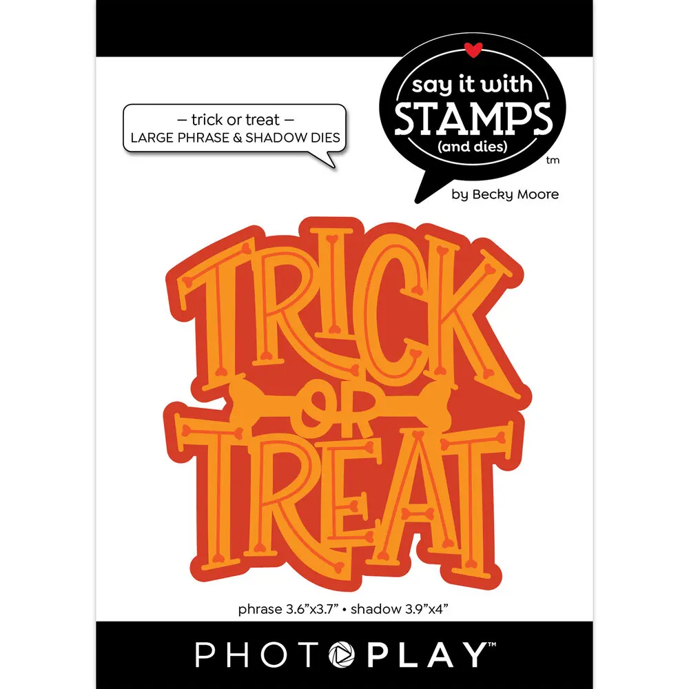 

Halloween Trick or Treat Words Cutting Dies August Newest 2023 Scrapbooking Paper Making Frames Card Craft no Clear Stamps