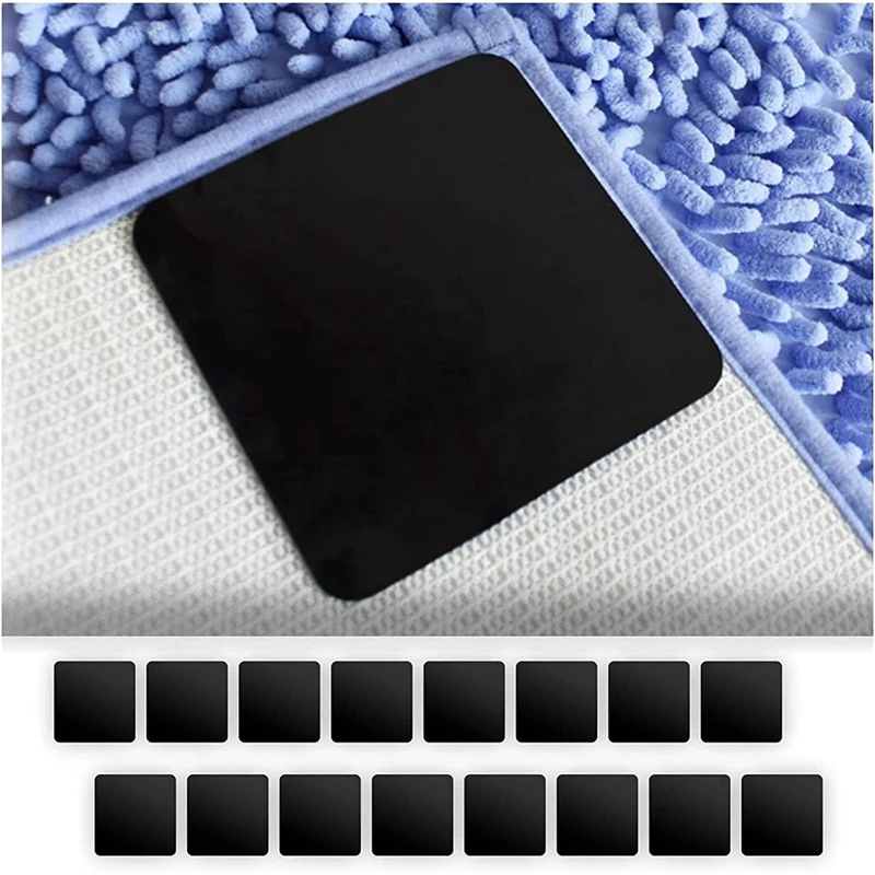 

16 Piece Non-Slip Rug Pad Carpet Non Slip Pad Black For Area Rugs, Reusable Rug Tape, Rug Corners Grippers For Hardwood Floors